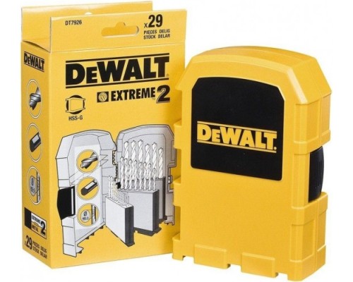 Набор сверл по металлу DeWALT EXTREME2 HSS-G 29 шт. (1.5-13 мм ) DT7926-QZ [DT7926-XJ]