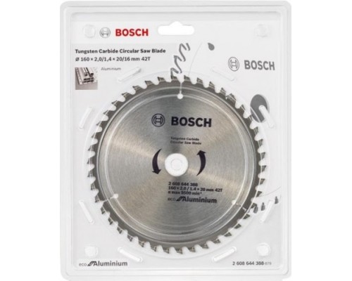 Пильный диск универсальный BOSCH 160х42х20/16 Aluminium for Eco [2608644388]