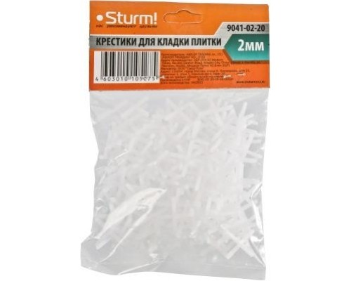 Крестики для плитки STURM 9041-02-20 2мм, 200шт. Крестики для плитки STURM 9041-02-20 2мм, 200шт.