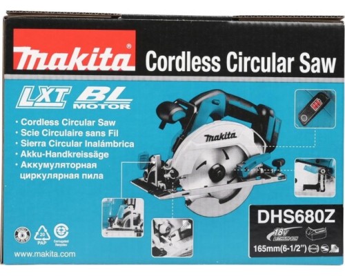 Аккумуляторная дисковая пила MAKITA DHS 680 Z с бесщеточным двигателем, без АКБ и ЗУ [DHS680Z]