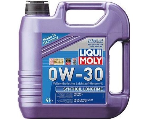 Масло моторное LIQUI-MOLY SAE 0W30 Synthoil Longtime 4 л 7511 синтетическое [7511]