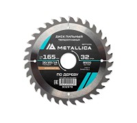 Пильный диск по дереву METALLICA Optima 165x30/20/16 мм 32 зуба, Т=2,4 мм прод/поперечн 902578