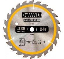 Пильный диск универсальный DeWALT 136х24тх10 мм Construction DT1947-QZ