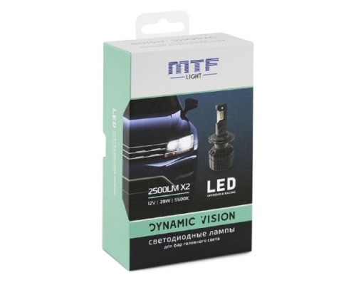 Лампа светодиодная MTF LIGHT серия DYNAMIC VISION LED, H4, 28W, 2500lm, 5500K,  кулер DV04K5