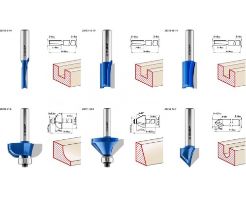 Набор фрез по дереву ЗУБР 28796-H12 ПРОФЕССИОНАЛ