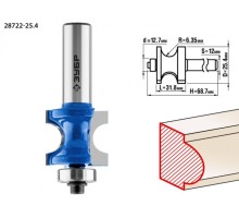 Фреза по дереву ЗУБР ПРОФЕССИОНАЛ 25.4x31,8мм, радиус 6.3мм, с подшипником [28722-25.4]