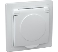Розетка IEK Кварта РСб10-3 1-м сп 16а ip20 с заземл. с крышкой бел. ERK15-K01-16-DM
