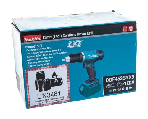 Аккумуляторный шуруповерт MAKITA DDF 453 SYX5 [DDF453SYX5]