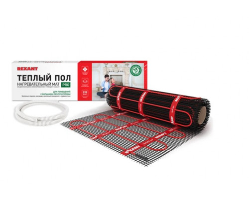 Мат нагревательный REXANT 51-0012 Pro (rnx -2,0-440 площадь 2,0 м² (0,5х4,0 м))