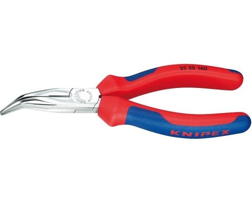 Круглогубцы с изогнутыми губками и режущими кромка KNIPEX 2525160 160 мм [KN-2525160]