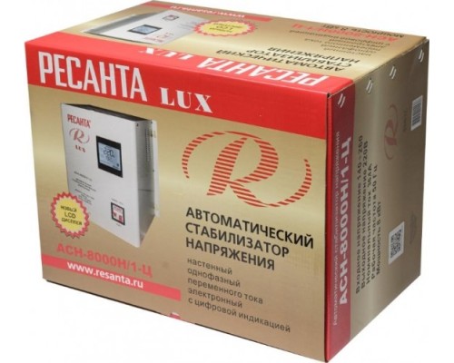 Стабилизатор напряжения однофазный РЕСАНТА АСН- 8000 Н/1-Ц Lux [63/6/17]