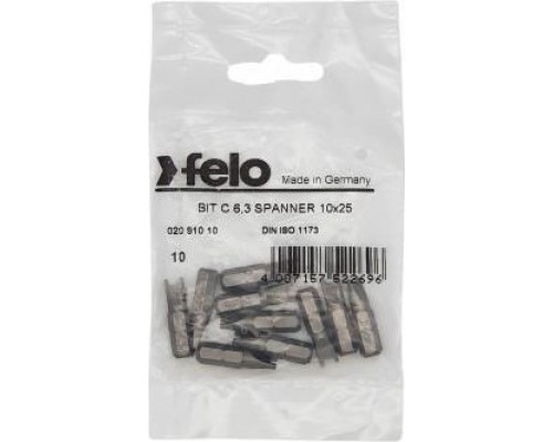 Бита для заворачивания FELO 02091010 spanner 10 серия industrial, 10 шт.