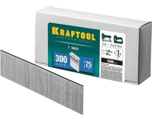 Гвозди KRAFTOOL тип 300 25 мм для нейлера 5000 шт [31785-25]