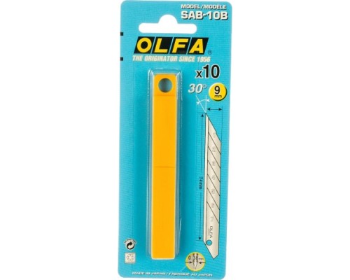 Лезвие для ножа OLFA OL-SAB-10 сегментированное для графических работ, 9 мм, 10 ш Лезвие для ножа OLFA OL-SAB-10 сегментированное для графических работ, 9 мм, 10 ш