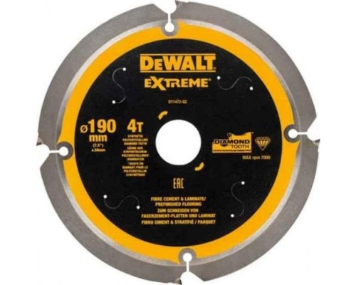 Пильный диск по фиброцементу DeWALT 190х4тх30 мм Extreme DT1472-QZ [DT1472-QZ]