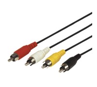 Шнур REXANT 17-0302 4 RCA-4 RCA, 1,5м, черный