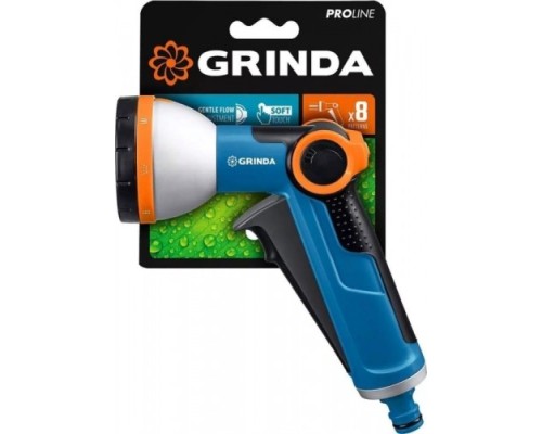 Пистолет для полива GRINDA X-8 proline 8 режимов, курок спереди, двухкомпонентный [8-427145_z02]