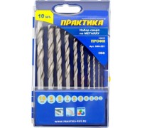 Набор сверл по металлу ПРАКТИКА Р6М5 10 шт. (1,0-10 мм.) Профи 640-261 640-261