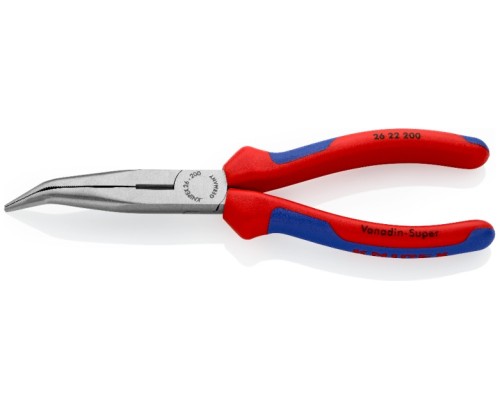 Длинногубцы KNIPEX KN-2622200TBK с режущими кромками, губки 40°, 200 мм