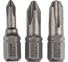 Бита для заворачивания BOSCH Extra Hard 25 мм PH/1/2/3 3шт 2607001752