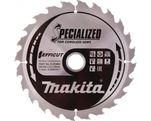 Пильный диск по дереву MAKITA E-01909 efficut 235x30х1.5x24t