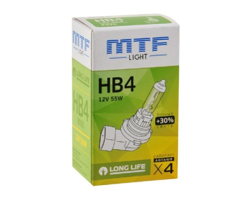 Лампа галогеновая MTF LIGHT HB4 9006 12V 55W LONG LIFE x4 HS12B4