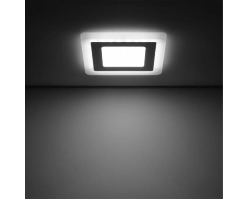 Потолочный светодиодный светильник GAUSS Backlight квадрат 6+3w 540lm 4000k 3 реж led [BL123]