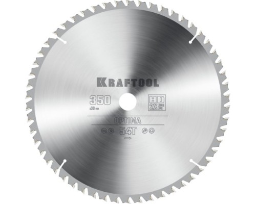 Пильный диск по дереву KRAFTOOL Optima 350х30мм 54т [36951-350-30]