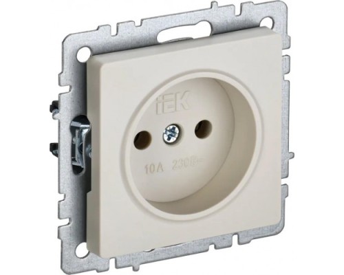 Розетка IEK BRITE РС10-1-0 10а без защ. шторок беж. [BR-R10-10-K10]