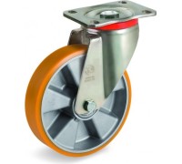 Колесо из алюминия/полиуретан TELLURE ROTA 657604 серия 65, d-150 мм, поворотное (140х110) 8007554033111