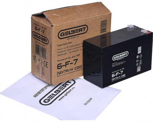Аккумулятор GELBERT 6-F-7 (12V 7Ah C20) для ИБП
