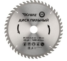 Пильный диск по дереву Kranz KR-92-0125 235х30 мм, 48 зуб.