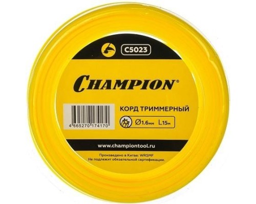 Леска триммерная CHAMPION Star 1.6мм/ 15м звезда (C5023) [C5023]