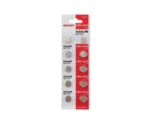 Батарейка REXANT 30-1031 часовая LR54, 1,5B, 10 шт блистер Батарейка REXANT 30-1031 часовая LR54, 1,5B, 10 шт блистер
