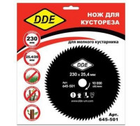 Нож для триммера DDE WOOD CUT (230х25,4 мм; 60 зубьев) 645-501