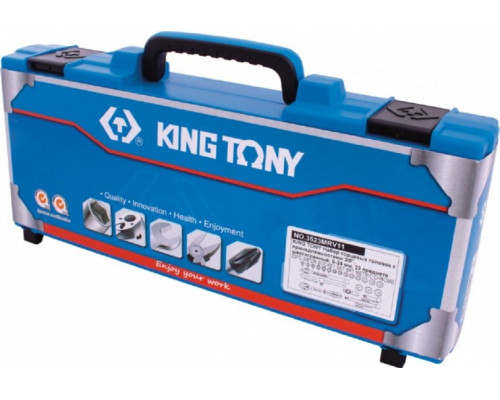 Набор головок 3/8" KING TONY 3523MRV11 с принадлежностями, 6-гранные, 6-24 мм, 23 предмета