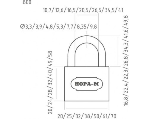 Замок навесной НОРА-М ЗН-800 
