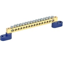 Шина REXANT 11-2337 «N» нулевая 8х12 мм на двух угловых синих изолятор