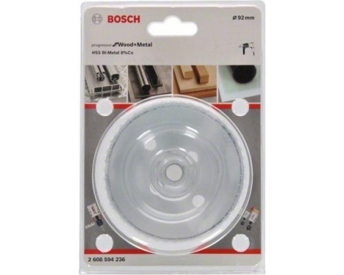 Коронка биметаллическая BOSCH PROGRESSOR for Wood&Metal 92 мм [2608594236]