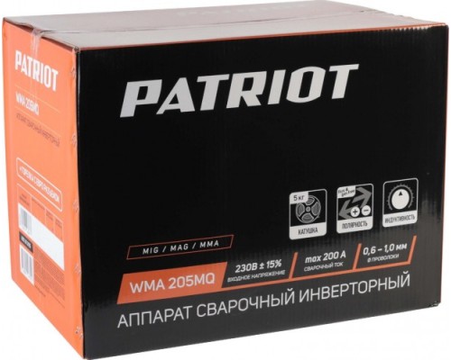 Сварочный полуавтомат PATRIOT WMA 205 MQ инверторный mig/mag/mma [605302155]