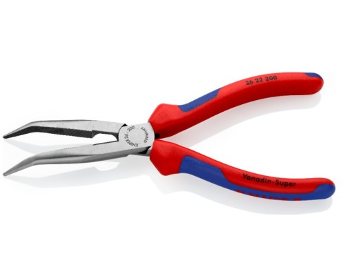 Длинногубцы KNIPEX KN-2622200TBK с режущими кромками, губки 40°, 200 мм