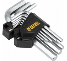 Набор ключей шестигранных Denzel HEX 1,5-10 мм, crv, 9 шт. 12366