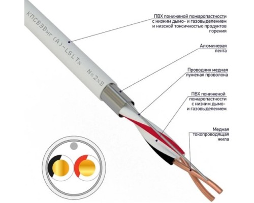 Кабель REXANT 01-4871-1 КПСВЭВнг(A)-LSLTx 1x2x0,75мм², 200м (ТОП-4)