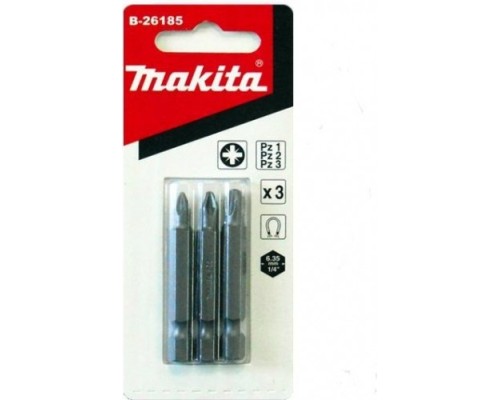 Бита для заворачивания MAKITA B-26185 PZ1/PZ2/PZ3, 50 мм, E-form (MZ), 3 шт.