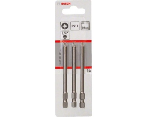 Бита для заворачивания BOSCH Extra Hard 89 мм PZ1 3шт [2607001581]