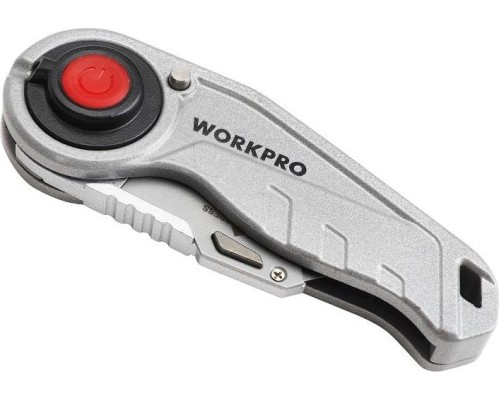 Нож складной WORKPRO WP211009 со сменными лезвиями с подсветкой