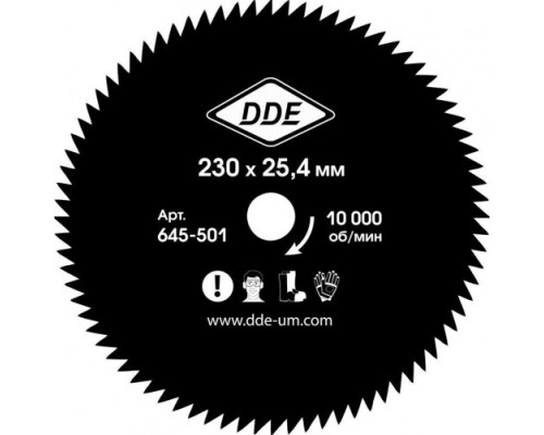 Нож для триммера DDE WOOD CUT (230х25,4 мм; 60 зубьев) [645-501]