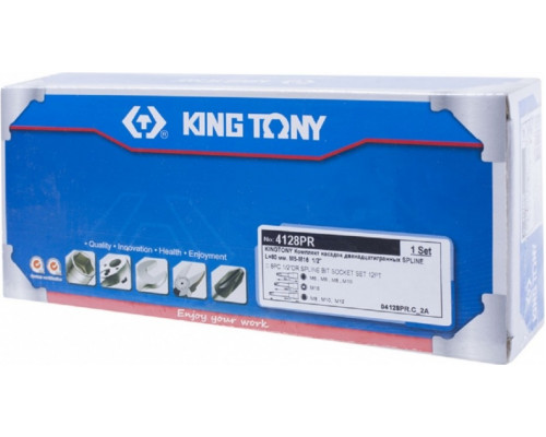 Набор головок 1/2" KING TONY 4128PR, 8 предметов, двенадцатигранные (XZN)