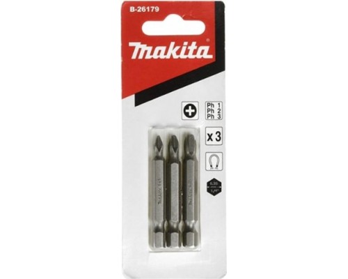 Бита для заворачивания MAKITA B-26179 PH1/PH2/PH3, 50 мм, E-form (MZ), 3 шт.