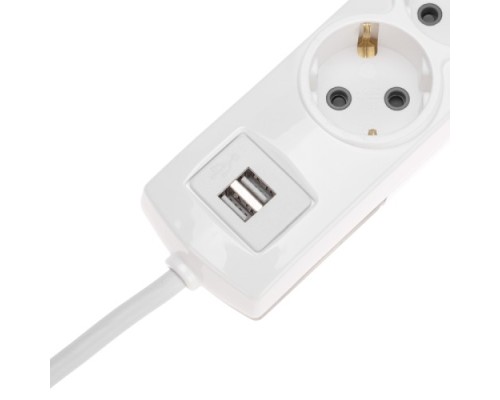 Удлинитель REXANT 13-4123 PREMIUM 6 гнезд, 5м, 3х1,5мм², с/з, 2 USB, белый Удлинитель REXANT 13-4123 PREMIUM 6 гнезд, 5м, 3х1,5мм², с/з, 2 USB, белый